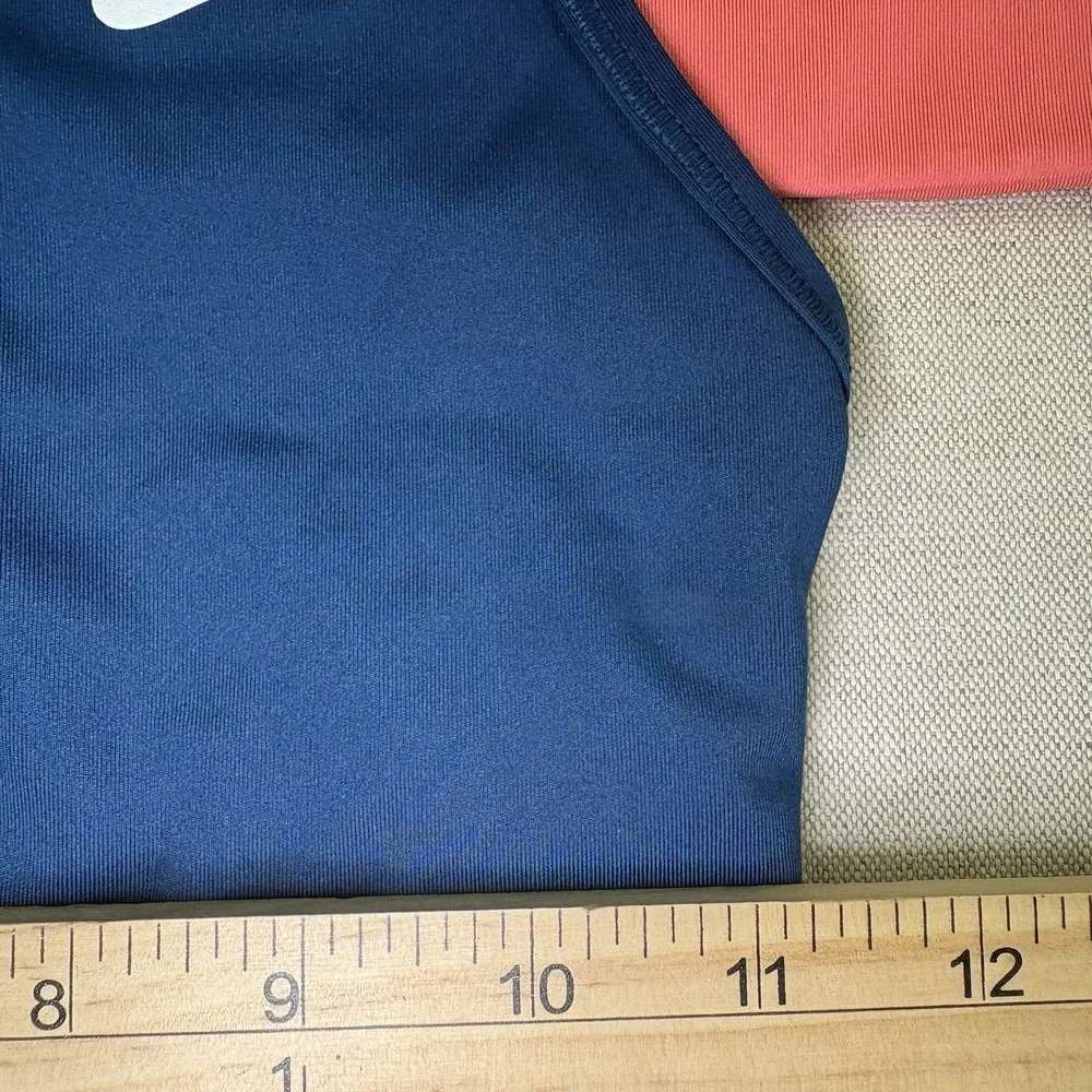 Nike Dri Fit Swoosh Sports Bra Womens Size XS Non-Padded Coral And Blue Lot of 2